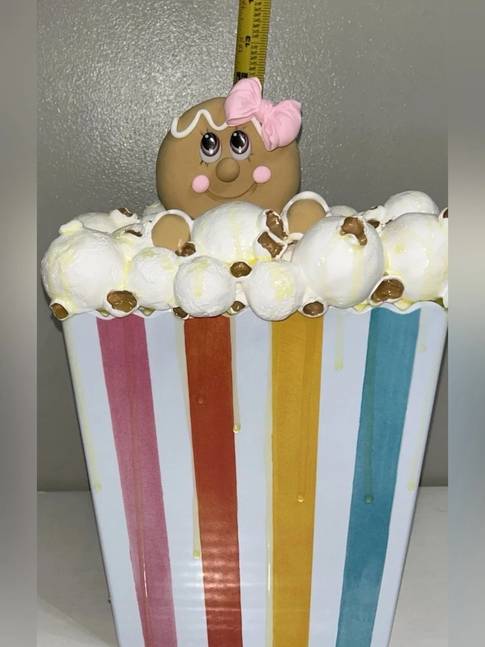 Fake Gingerbread Buttered Popcorn Display Handmade